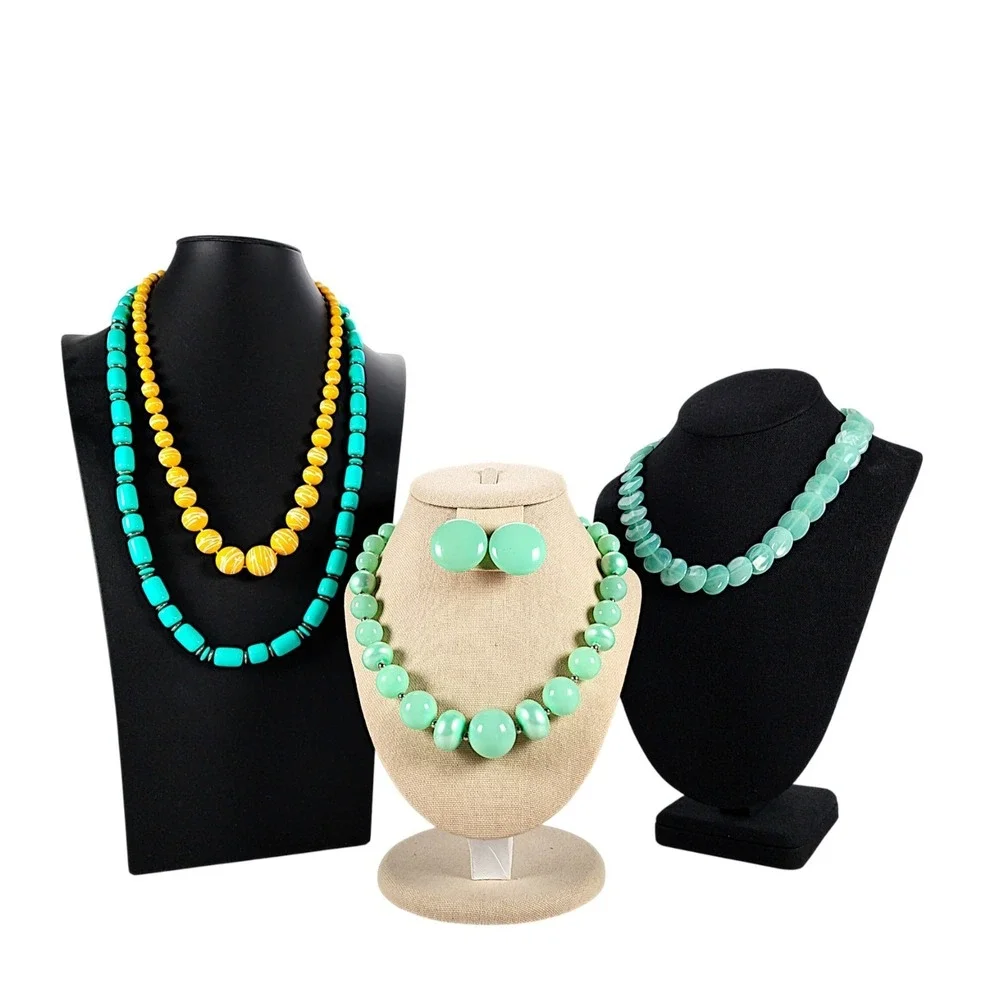 Vtg & Modern Crafting Necklaces Earrings Women's Jewelry Lot of 5 Pieces 8 oz
